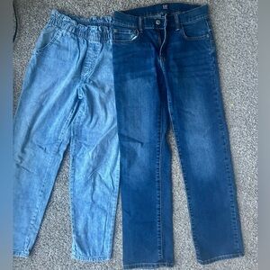 Lot 2 Girl’s Blue Jeans PaperBag Stretch Straight Gap Cat Jack Target Denim